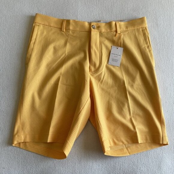 Peter Millar Mens Crown Sport Performance Shorts Size 33 yellow - Picture 1 of 1